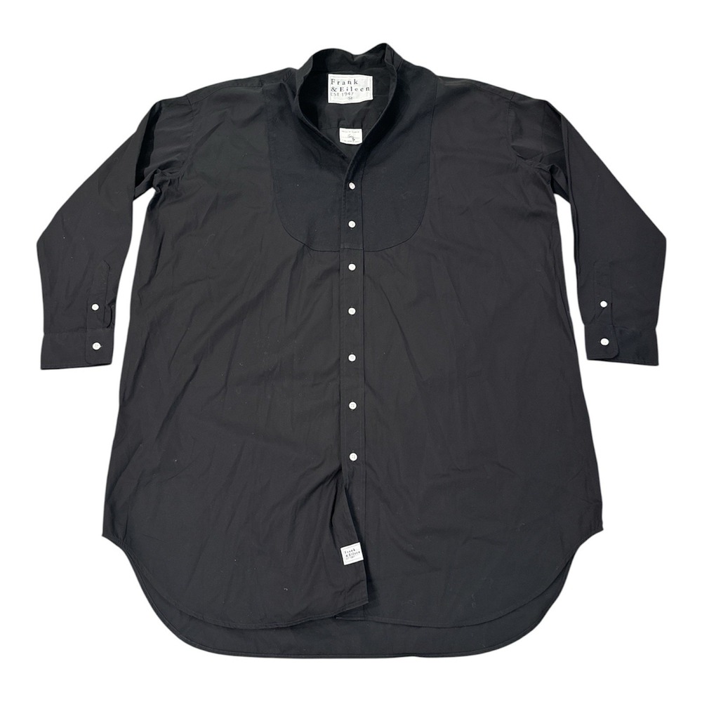 Frank & Eileen Discontinued Tori Shirtdress Black Sz M Woven In Italy Oversized